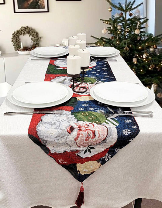 Santa Claus Christmas Table Runner – Festive Holiday Dining Decor