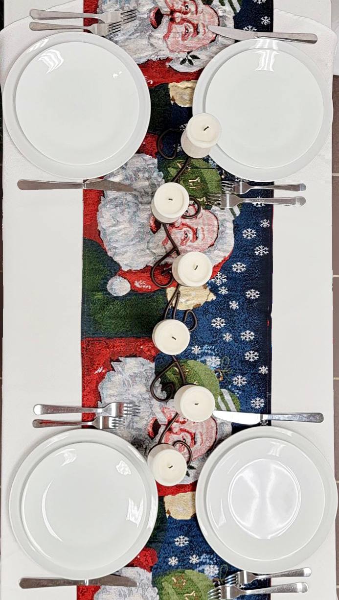 Santa Claus Christmas Table Runner – Festive Holiday Dining Decor