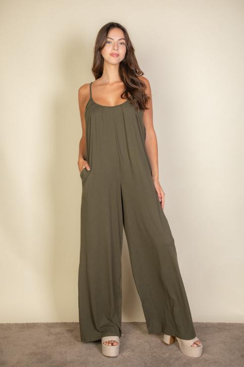 Elegant Wide Leg Spaghetti Strap Jumpsuit for Women