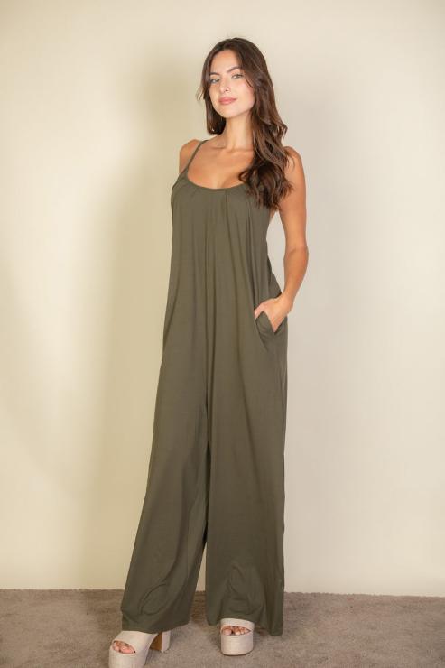 Elegant Wide Leg Spaghetti Strap Jumpsuit for Women