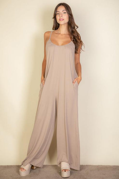 Elegant Wide Leg Spaghetti Strap Jumpsuit for Women