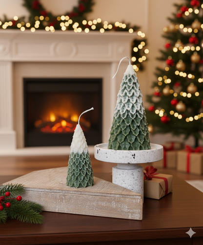 Christmas Pine Tree Candle – Festive Holiday Decoration (Multiple Sizes)