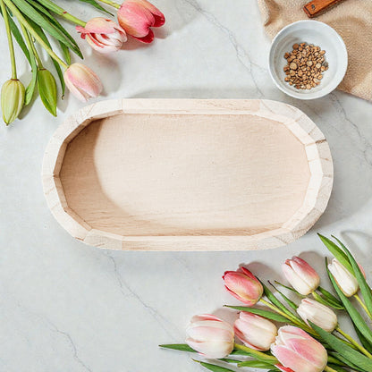 Rustic Wooden Tray – Minimal Neutral Decor