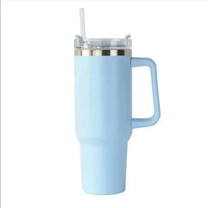 40oz Insulated Tumbler with Handle & Straw, 1200ML Travel Coffee Cup