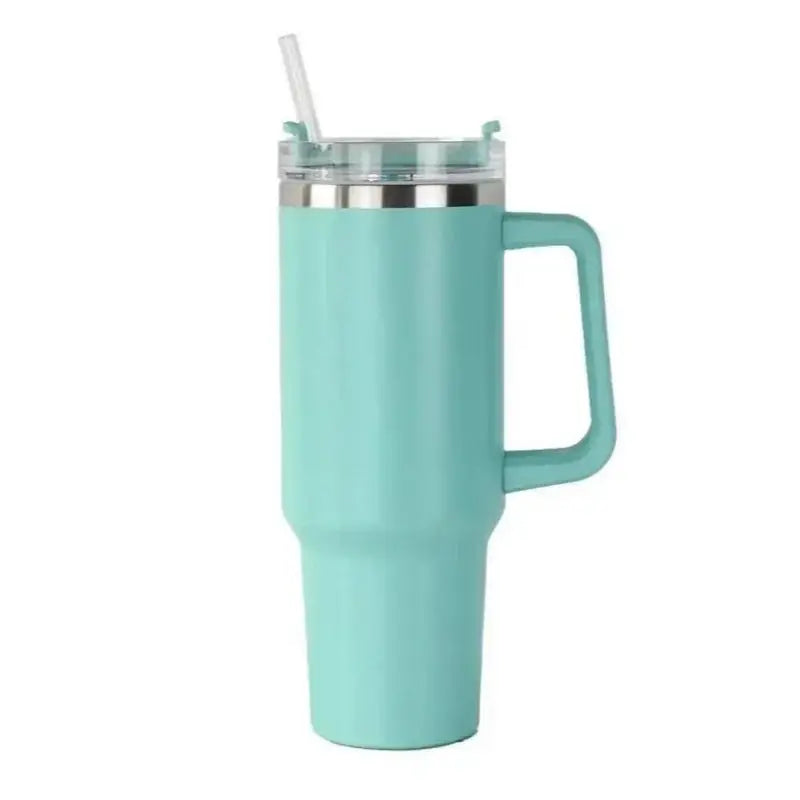 40oz Insulated Tumbler with Handle & Straw, 1200ML Travel Coffee Cup