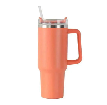 40oz Insulated Tumbler with Handle & Straw, 1200ML Travel Coffee Cup