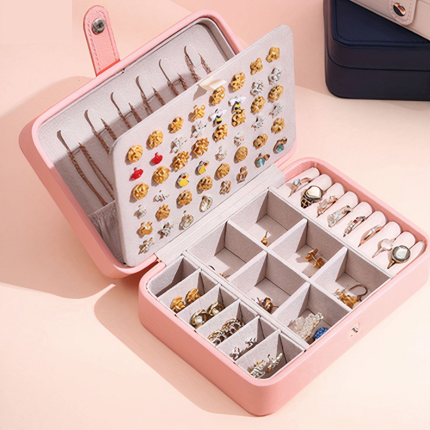 Smart Jewelry Box – Multi-Compartment Organizer for Earrings, Rings & Accessories