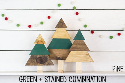 Set of 3 Rustic Wooden Christmas Trees – Handmade Holiday Decor