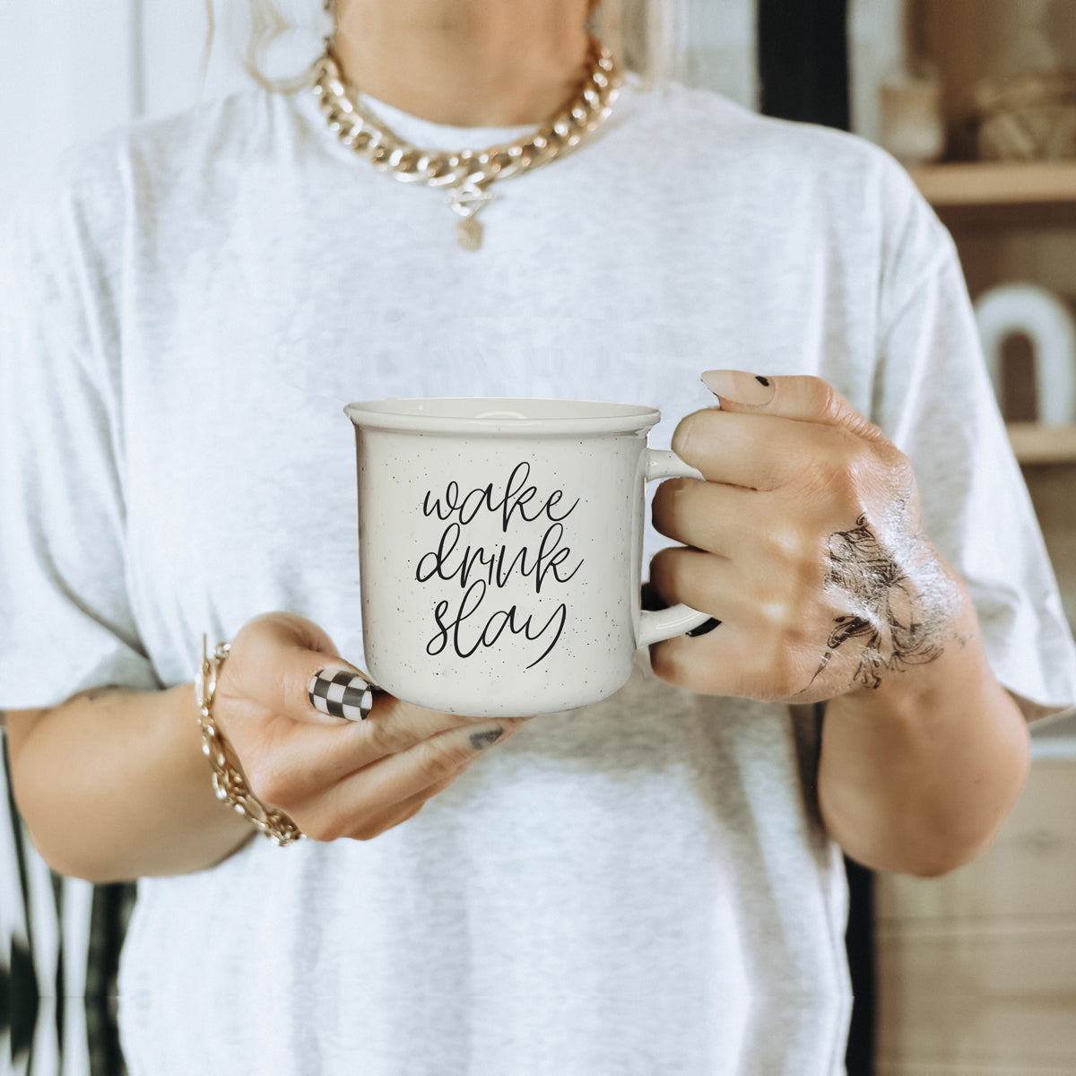 Wake · Drink · Slay Ceramic Mug – 14.5oz