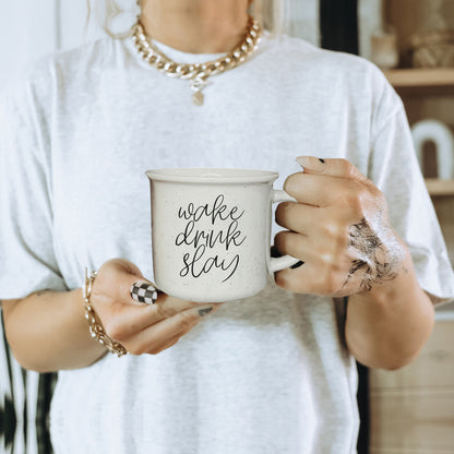 Wake · Drink · Slay Ceramic Mug – 14.5oz